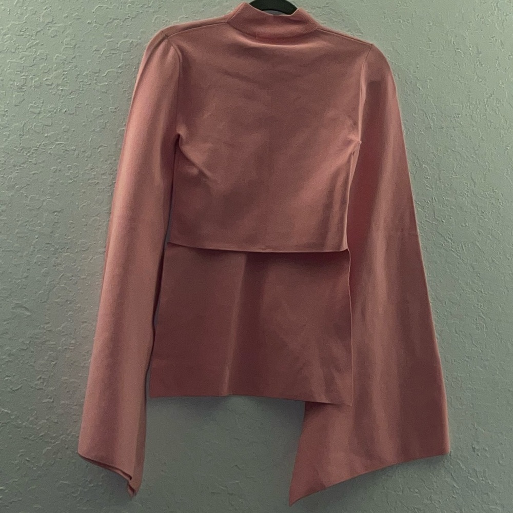 Solace London Pink Top Adelia Cut Out Wide sleeves Cut Out Back Size US 2 Women - Picture 2 of 4